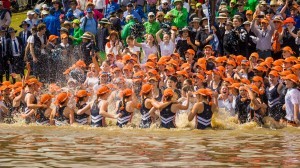 Rowers celebrating win in the water